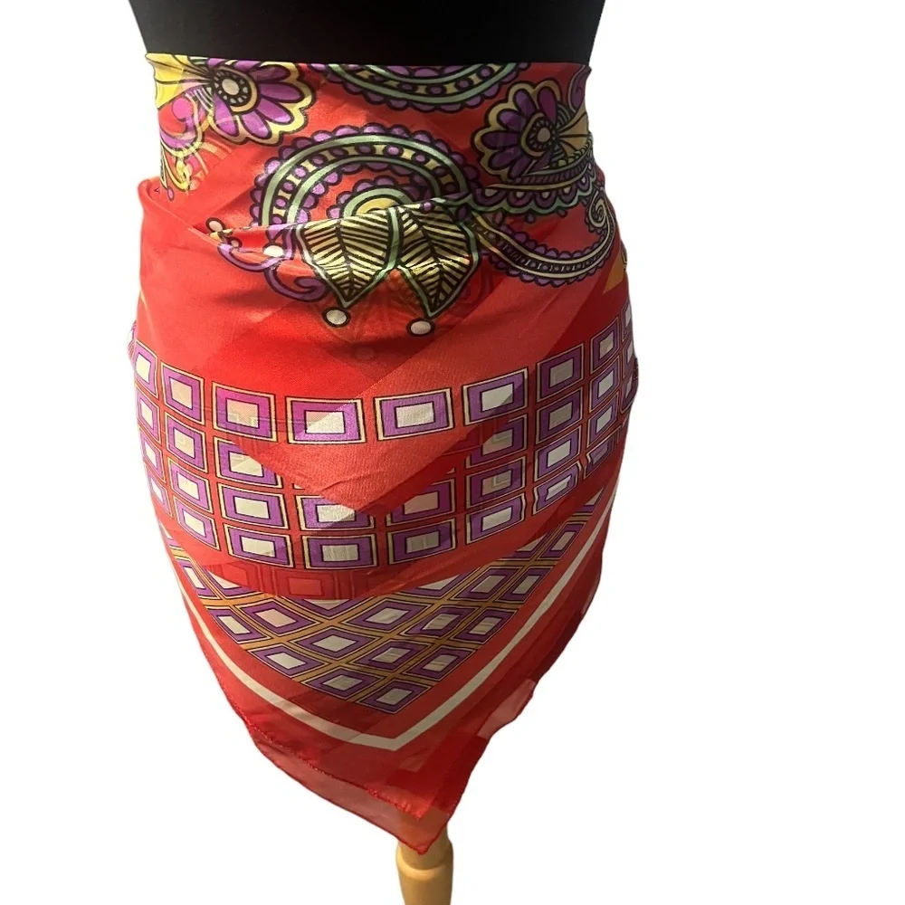 Unbranded‎ Floral Muti Geometric Paisley Square Scarf